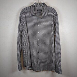 Bugatchi James Chevron Print ooohCotton Shirt Long Sleeve Button Up XL